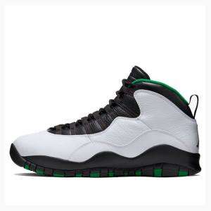 Green / Black / White Nike Retro Seattle Basketball Shoes Men's Air Jordan 10 | JD-250RT