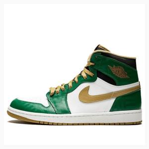 Green / Gold Nike Retro High OG SVSM Basketball Shoes Men's Air Jordan 1 | JD-509YX