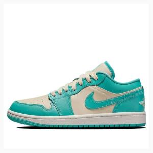 Green Nike Low Sneakers Women's Air Jordan 1 | JD-861VM