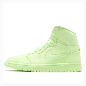 Green Nike Retro HI PRM Barely Volt Basketball Shoes Women's Air Jordan 1 | JD-643TA