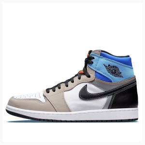 Grey / Black / Blue Nike Retro High OG Pro Prototype Basketball Shoes Men's Air Jordan 1 | JD-490VN