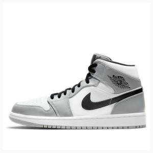 Grey / Black Nike Mid Smoke Basketball Shoes Men's Air Jordan 1 | JD-065RB