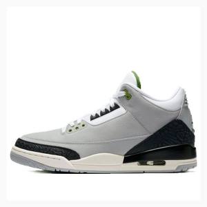 Grey / Black Nike Retro Chlorophyll Basketball Shoes Men's Air Jordan 3 | JD-207TQ