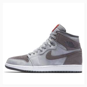 Grey / Brown Nike Retro High Camo 3M Wolf Basketball Shoes Women's Air Jordan 1 | JD-260EF