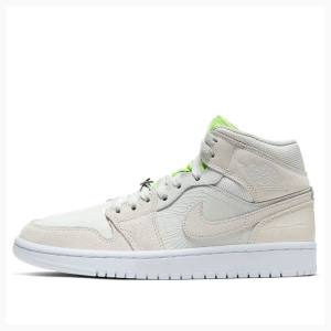 Grey Nike Mid Ghost Basketball Shoes Women's Air Jordan 1 | JD-821NW