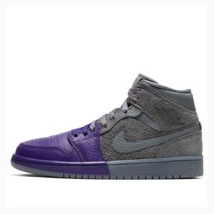 Grey / Purple Nike Mid Sheila Rashid - Unite Basketball Shoes Women's Air Jordan 1 | JD-276DW