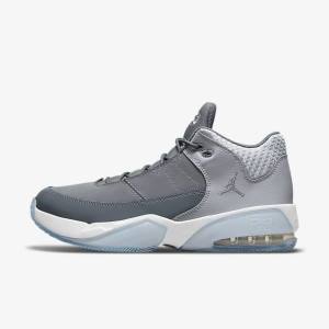 Grey / White / Grey Nike Max Aura 3 Basketball Shoes Men's Air Jordan | NK549DBM