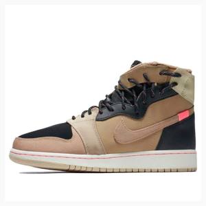 Khaki / Black Nike Retro Rebel XX Parachute Basketball Shoes Women's Air Jordan 1 | JD-246MW