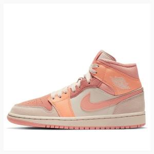 Orange Nike Mid Apricot (W) Basketball Shoes Women's Air Jordan 1 | JD-954SA