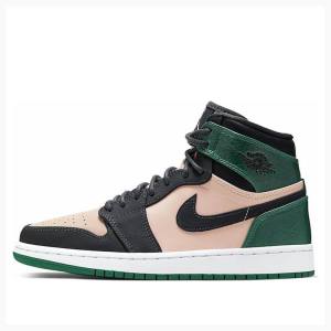 Pink / Green Nike Retro HI PRM Bio Basketball Shoes Women's Air Jordan 1 | JD-936KA