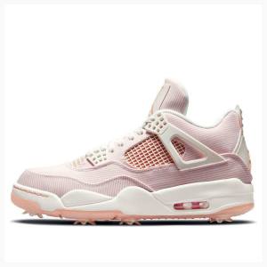 Pink Nike Golf Apricot Agate Basketball Shoes Men's Air Jordan 4 | JD-305ST