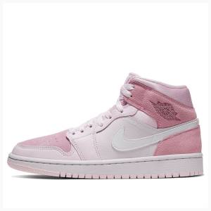 Pink Nike Mid Digital Basketball Shoes Women's Air Jordan 1 | JD-856XE