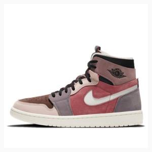 Pink / Red Nike Zoom Air CMFT Canyon Rust Basketball Shoes Women's Air Jordan 1 | JD-537CS