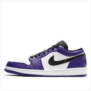 Purple / Black Nike Retro Low Court Sneakers Men's Air Jordan 1 | JD-279UX