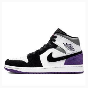 Purple Nike Mid SE Basketball Shoes Men's Air Jordan 1 | JD-412IZ