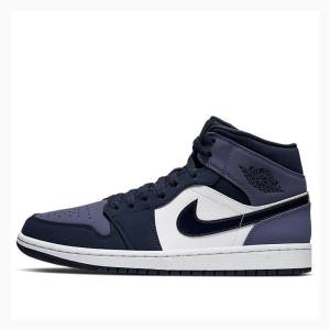 Purple Nike Mid Sanded Basketball Shoes Men's Air Jordan 1 | JD-439HK