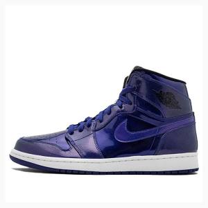 Purple Nike Retro High Deep Royal Patent Basketball Shoes Men's Air Jordan 1 | JD-732SA