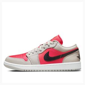 Red / Black Nike Low Light Iron Ore Sneakers Women's Air Jordan 1 | JD-681IG