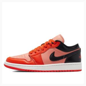 Red / Black Nike Low SE Crimson Bliss Sneakers Women's Air Jordan 1 | JD-395GN