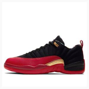 Red / Black Nike Low Super Bowl Sneakers Men's Air Jordan 12 | JD-705NG