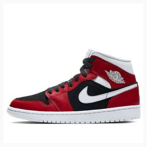 Red / Black Nike Mid Gym Basketball Shoes Women's Air Jordan 1 | JD-921EU