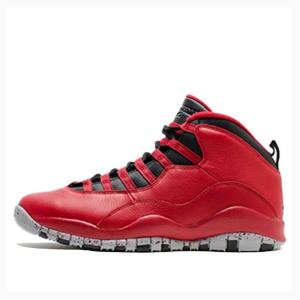 Red / Black Nike Retro 30TH Bulls Over Broadway Basketball Shoes Men's Air Jordan 10 | JD-843HQ