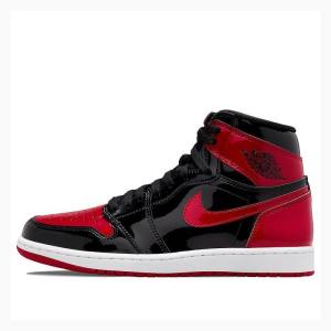 Red / Black Nike Retro High OG Bred Patent Basketball Shoes Men's Air Jordan 1 | JD-250UV