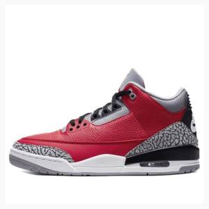 Red / Grey Nike Retro SE Unite Fire Basketball Shoes Men's Air Jordan 3 | JD-824PN