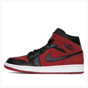 Red Nike Mid Gym Basketball Shoes Men's Air Jordan 1 | JD-682FE