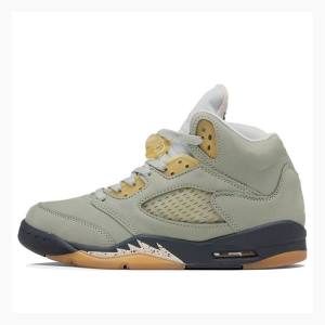 Silver / Gold Nike Retro Jade Horizon Basketball Shoes Men's Air Jordan 5 | JD-583XZ