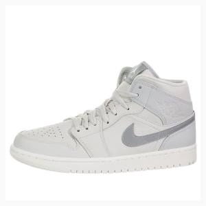 Silver Nike Mid SE Light Bone Basketball Shoes Men's Air Jordan 1 | JD-135GE