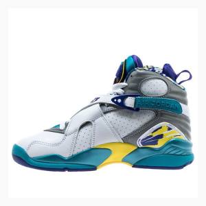 White / Aqua Nike Retro Basketball Shoes Women's Air Jordan 8 | JD-041HV