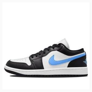 White / Black / Blue Nike Low Sneakers Women's Air Jordan 1 | JD-174IS