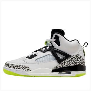 White / Black / Green Nike Spizike Volt Basketball Shoes Men's Air Jordan | JD-930VN