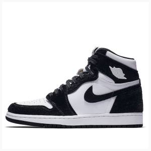 White / Black Nike High OG Panda Basketball Shoes Women's Air Jordan 1 | JD-158XB