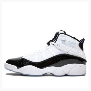 White / Black Nike Male Jordan Rings Vintage Basketball Shoes Men's Air Jordan 6 | JD-658SM