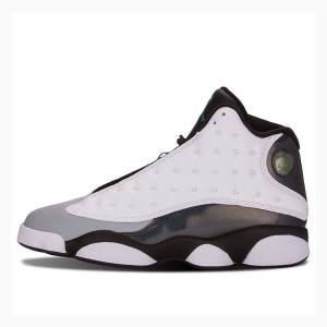 White / Black Nike Retro Barons Hologram Basketball Shoes Men's Air Jordan 13 | JD-207VD