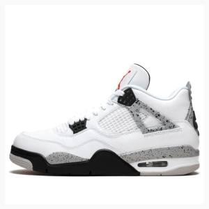 White / Black / Orange Nike Retro Cement OG Basketball Shoes Men's Air Jordan 4 | JD-419PI