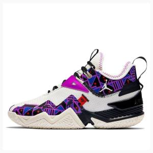 White / Black / Purple Nike Westbrook One Take Quai 54 Basketball Shoes Women's Air Jordan | JD-412PT