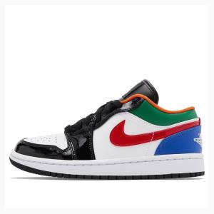 White / Black / Red / Blue Nike Low SE Sneakers Women's Air Jordan 1 | JD-980OH