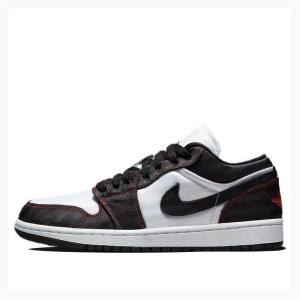 White / Black / Red Nike Low SE Utility Sneakers Women's Air Jordan 1 | JD-193HF