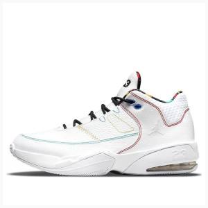 White / Black / Red Nike Max Aura 3 Basketball Shoes Men's Air Jordan | JD-510TG