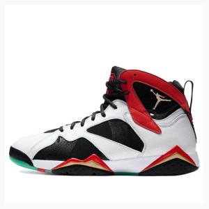 White / Black / Red Nike Retro GC China Edition Basketball Shoes Men's Air Jordan 7 | JD-375JP