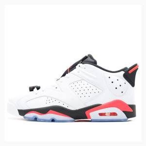 White / Black / Red Nike Retro Low Infrared Sneakers Men's Air Jordan 6 | JD-682AK