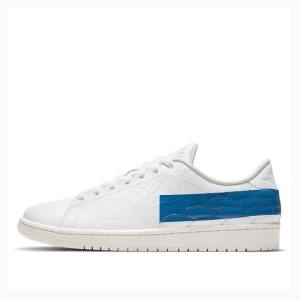 White / Blue Nike Centre Court Basketball Shoes Men's Air Jordan 1 | JD-847LE