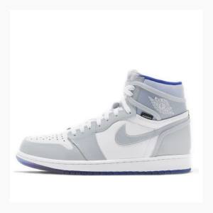 White / Blue Nike HI Zoom Air Racer Basketball Shoes Men's Air Jordan 1 | JD-039LF