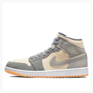 White / Blue Nike Mid SE Coconut Milk Basketball Shoes Men's Air Jordan 1 | JD-653RD