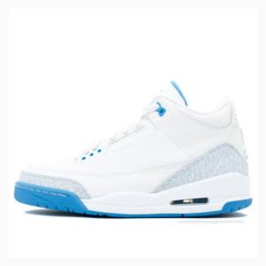 White / Blue Nike Retro Basketball Shoes Women's Air Jordan 3 | JD-376EZ