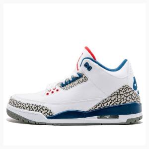 White / Blue Nike Retro OG Retro Basketball Shoes Men's Air Jordan 3 | JD-986JC