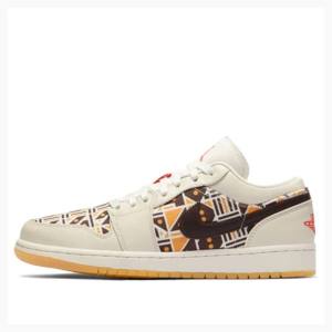 White / Brown Nike Low Quai 54 Sneakers Men's Air Jordan 1 | JD-140LU